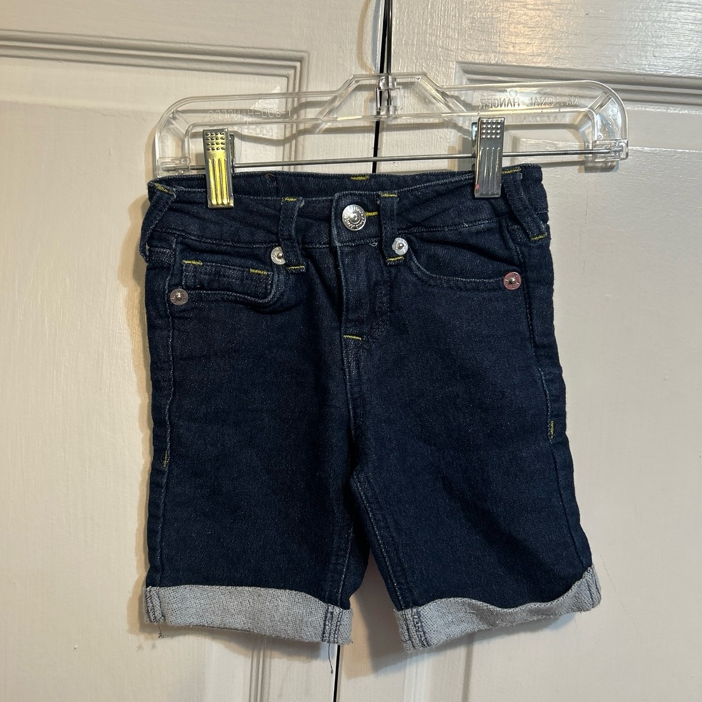 True Religion Unisex Boys /Girls Size 2T Denim Shorts Dark Wash Blue